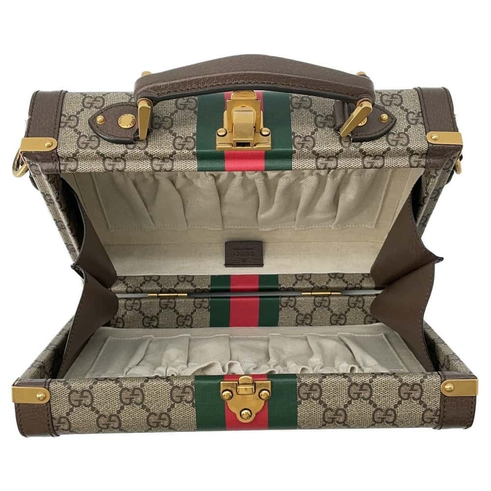 Gucci Savoy Handbag Beauty Case GG Supreme Shoulder Bag - Picture 6 of 12
